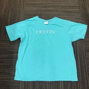 DESTIN Southern Spirit Short-Sleeve Tee in Aqua Blue Destin Print